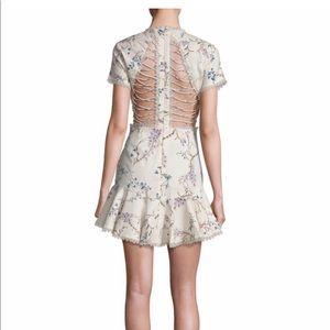 Zimmermann floral cutout back mini dress. Size 3